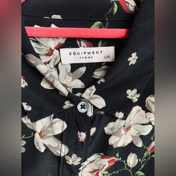 Equipment floral printed silk button-up blouse - Picture 5 of 6